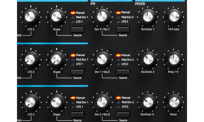 FM, effects, LFOs and more; dual filters with six LP/HP/BP combinations