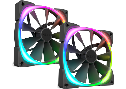 2x NZXT 140mm Aer RGB 2 Premium Fan Black