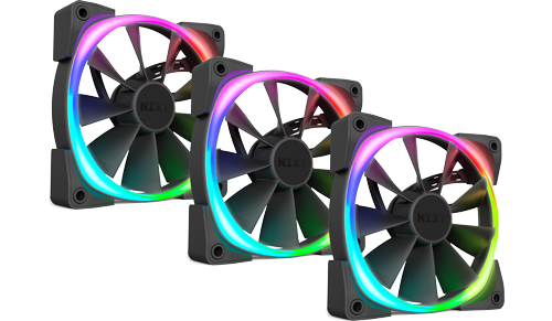 3x NZXT 120mm Aer RGB 2 Premium Fan Black