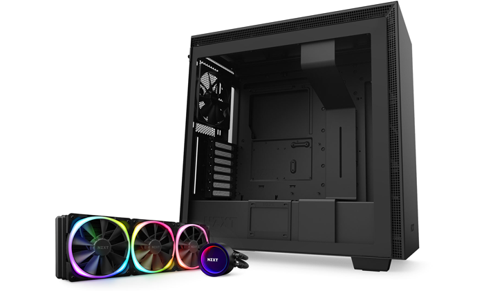 NZXT Bundle H710 Black Mid Tower and NZXT Kraken X73 RGB AIO Cooler