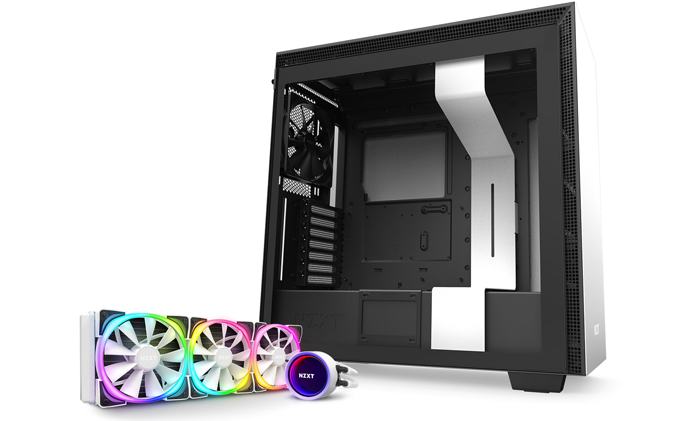 NZXT Bundle H710 White Mid Tower and NZXT Kraken X73 RGB White AIO Cooler