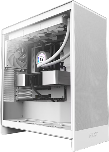 NZXT H7 Flow 2024 Mid Tower Gaming Chassis, Tempered Glass, Pre-Installed Fans