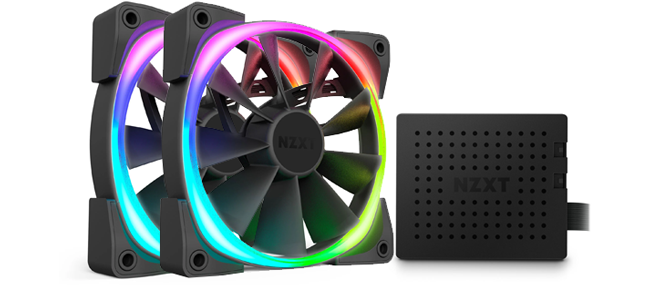 NZXT RGB Fan Controller Bundle 2 x 120mm NZXT Aer RGB 2 Premium Fan Single Pack