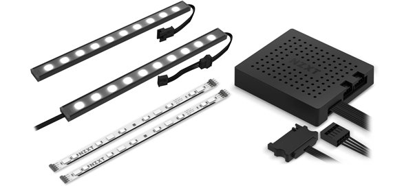 NZXT RGB Fan Controller Bundle - HUE 2 Underglow - x2 200mm Strips