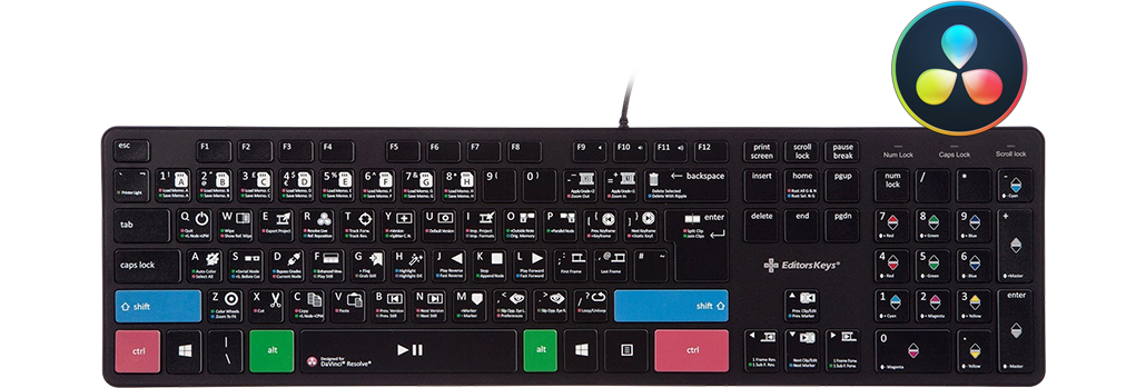 EditorsKeys DaVinci Resolve Slimline Keyboard