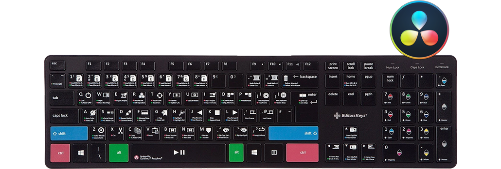 EditorsKeys DaVinci Resolve Slimline Keyboard