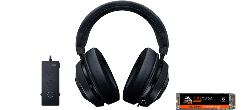 Razer Kraken TE Gaming Headset in Black Bundle Seagate 1TB SSD
