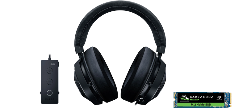 Razer Kraken TE Gaming Headset in Black Bundle Seagate 1TB SSD