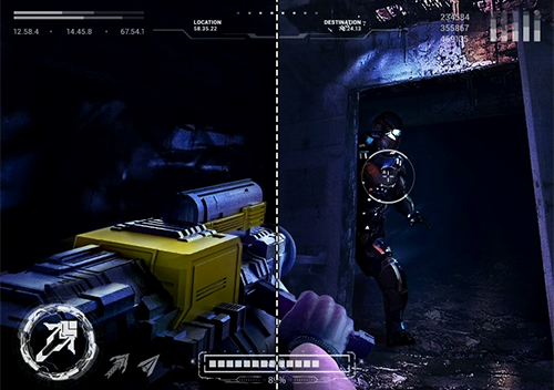 A visual of the difference between black equalizer being off and on