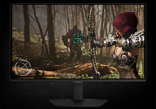 Visual showing crosshair on screen