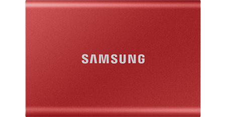 2TB Samsung T7 Portable SSD in Metallic Red