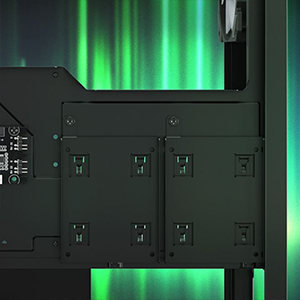 Interior of case, hightlighting storage support