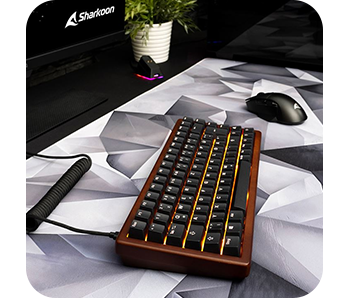Shot showing full view of keyboard from the side