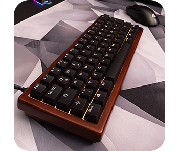 Shot showing full view of keyboard from the side