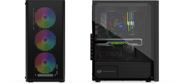 SilentiumPC Ventum VT2 EVO TG ARGB Black Mid Tower PC Case