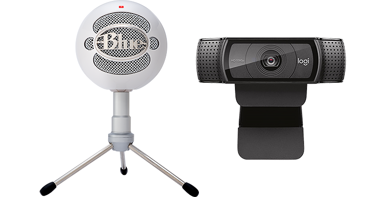 Blue Snowball iCE Mic Logitech HD Pro Webcam