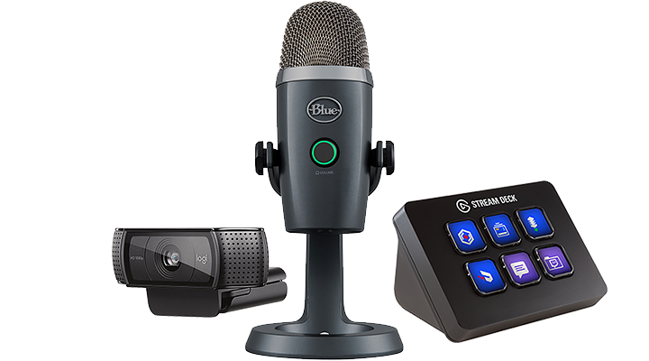 Blue Snowball iCE Mic Logitech HD Pro Webcam
