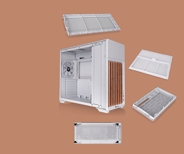 Image of the case with the 4 different filters around it