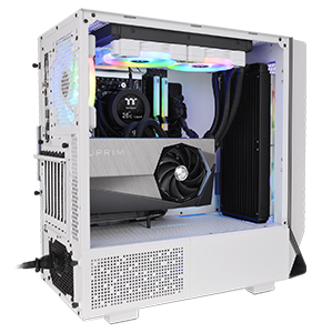 Space for 360mm radiator at the front and a 280mm at the top