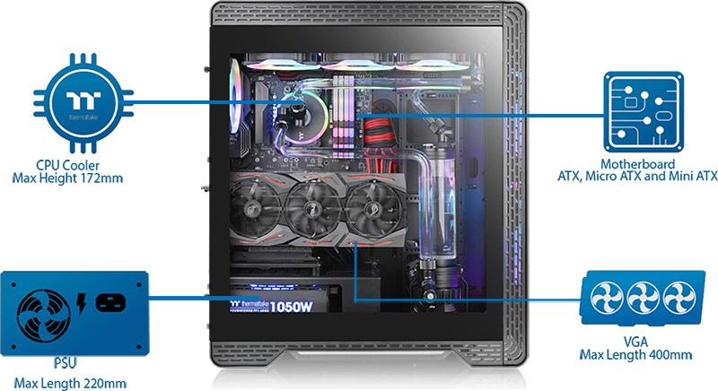 Thermaltake S500 Tempered Glass Mid-Tower PC Gaming Case
