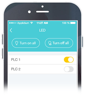tpPLC app on a smart phone screen