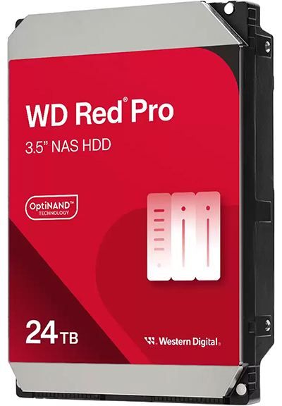 WD Red Pro NAS HDD, 24TB NAS Drive, 3.5 Inch Hard Drive, SATA III