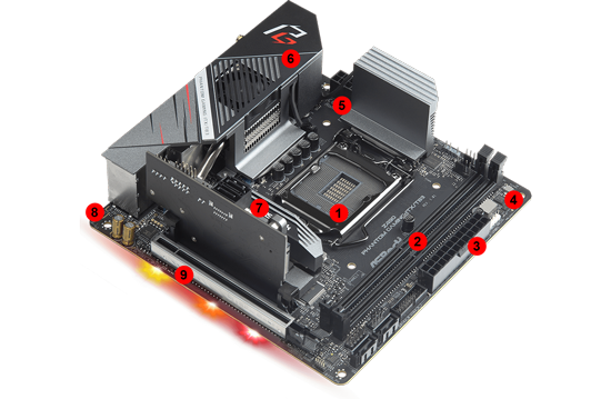 Design of ASRock Z490 Phantom Gaming Mini ITX
