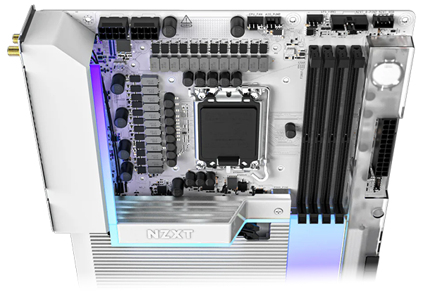 Top Down View of Motherboard Showing VRM