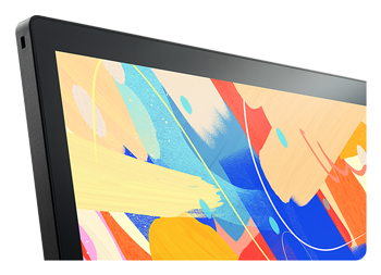 close up of the corner of the wacom cintiq