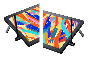 close up of the wacom cintiq pen stand on either side of the tablet