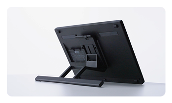 rear view of the Wacom Cintiq showing the adjustable stand