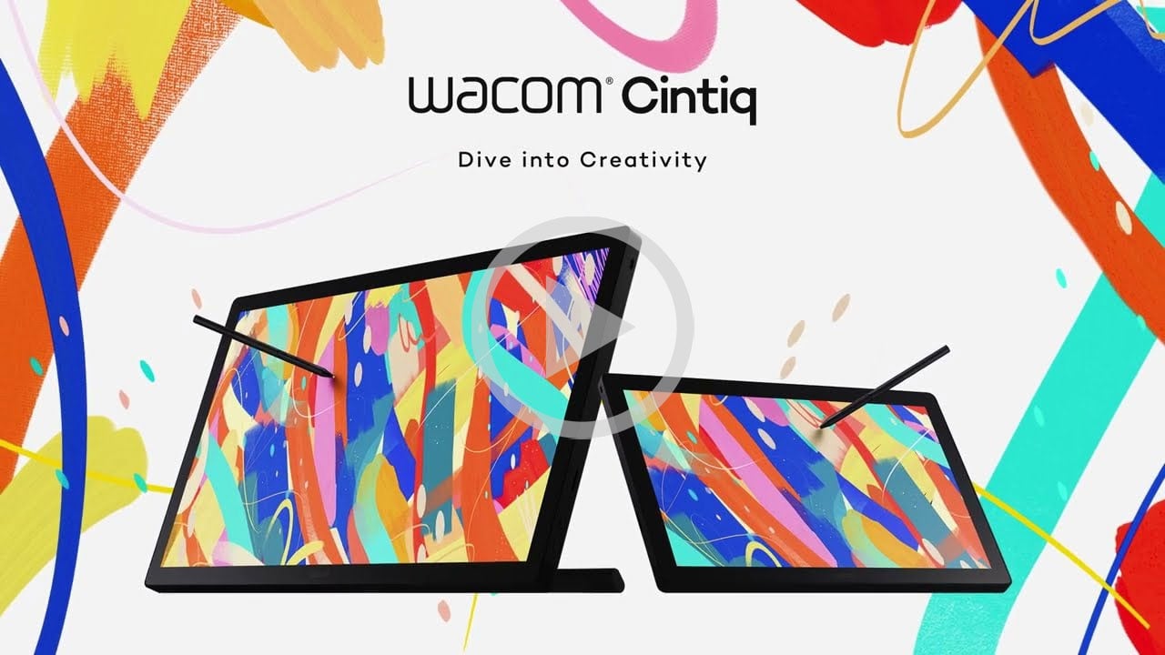 video thumbnail showing the key features of the Wacom Cintiq range