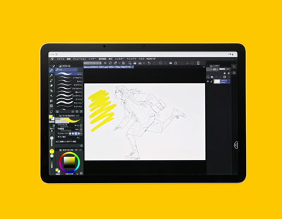 clip studio paint debut on the Wacom MovinkPad 11 portable drawing tablet