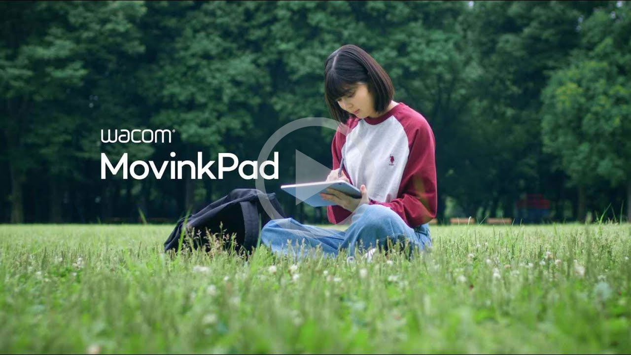 video thumnail of someone using the Wacom MovinkPad 11 portable drawing tablet