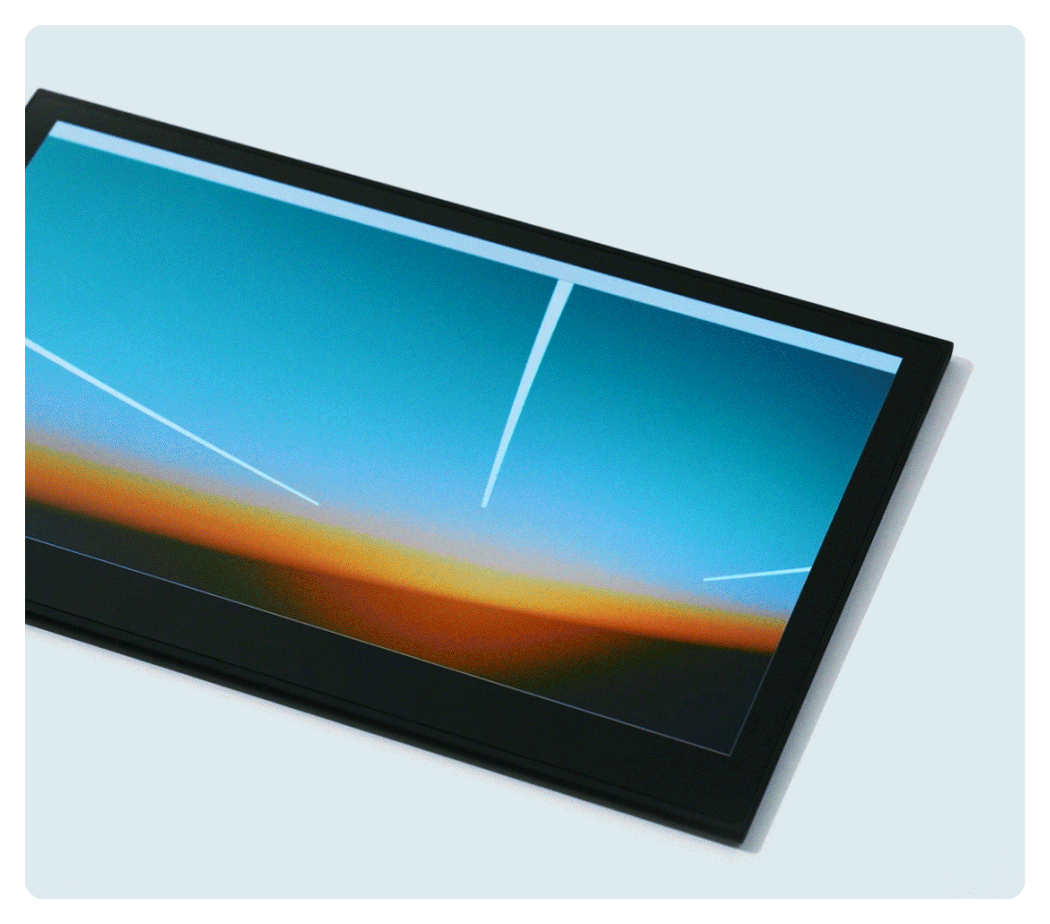 close up of someone using the Wacom Movink touch controls