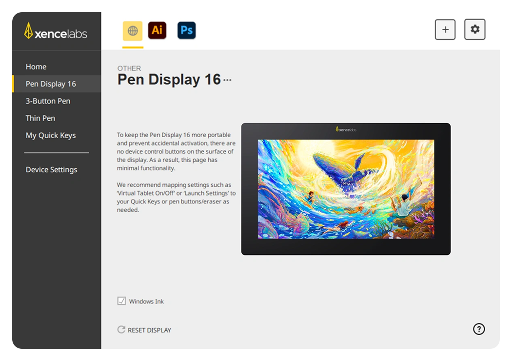 xencelabs pen display driver interface