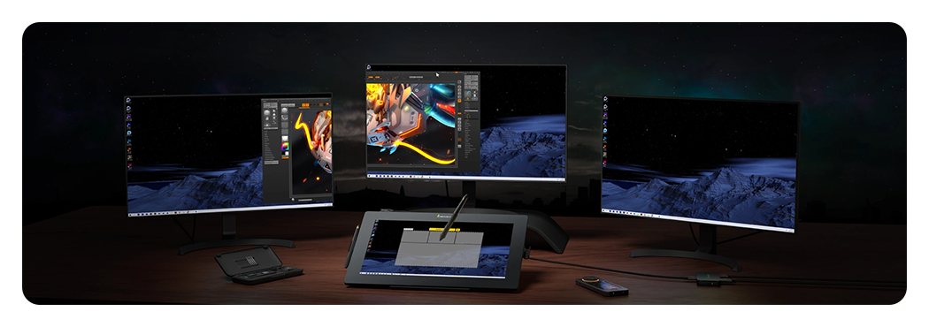 xencelabs pen display in tablet mode on a desk