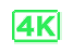 green 4K text in rounded rectangle icon