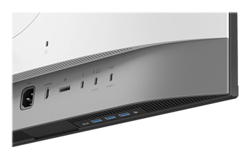 close up of the 4k 144hz benq monitor ports