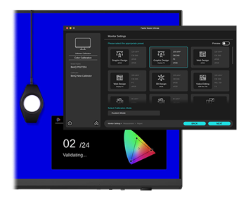 4k 144hz benq monitor colour calibration interface