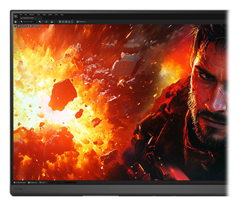 close up of the 4k 144hz benq monitor