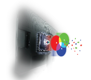 Graphic illustraion of the built in hardware calibration in BenQ SW321C
