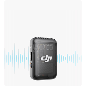 DJI mic 2 on waveform background