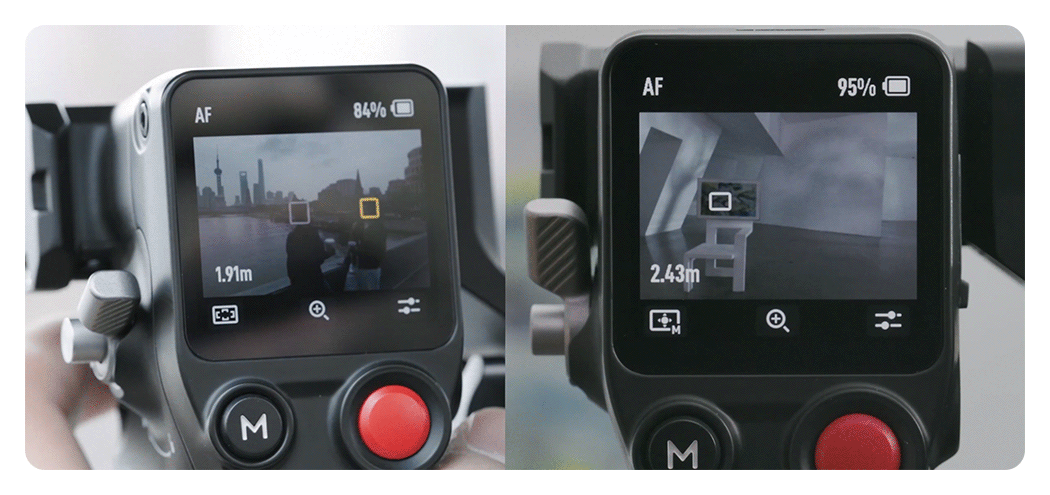 someone selecting the focus area on the dji focus pro