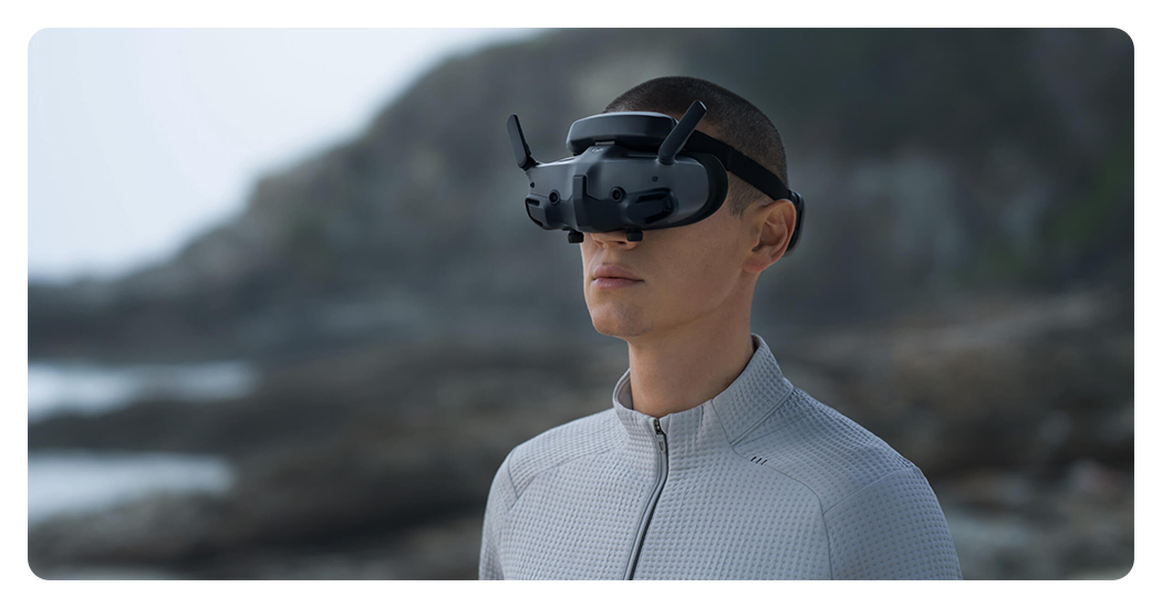 someone wearing the dji goggles 3