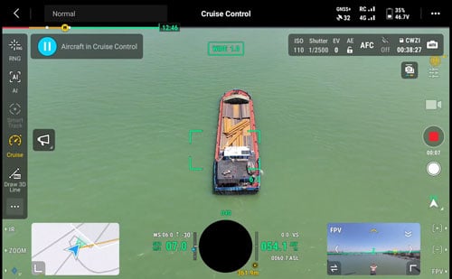 preview image of DJI Cruise control mode over boat