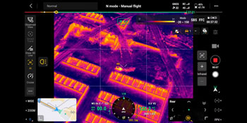 DJI Thermal image preview with smart object detection activated