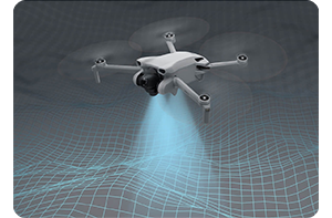 diagram showing the dji mini 3 downward vision system