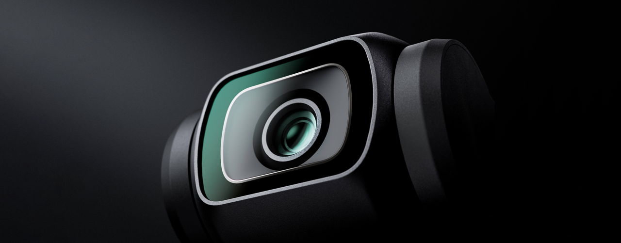 Close up view of the DJI Osmo Pocket 3 camera and lens