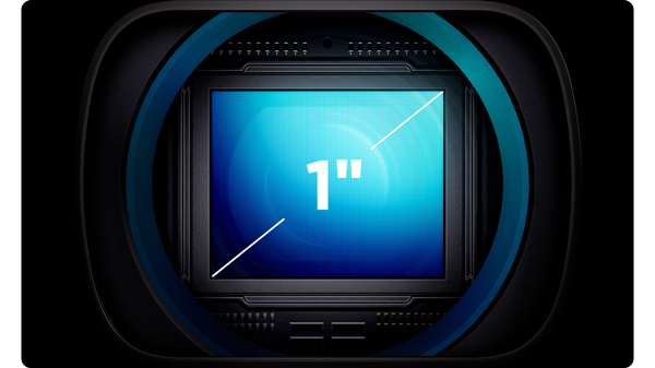 Graphic showing DJI Osmo Pocket 3 1-inch CMOS sensor